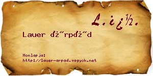 Lauer Árpád névjegykártya
